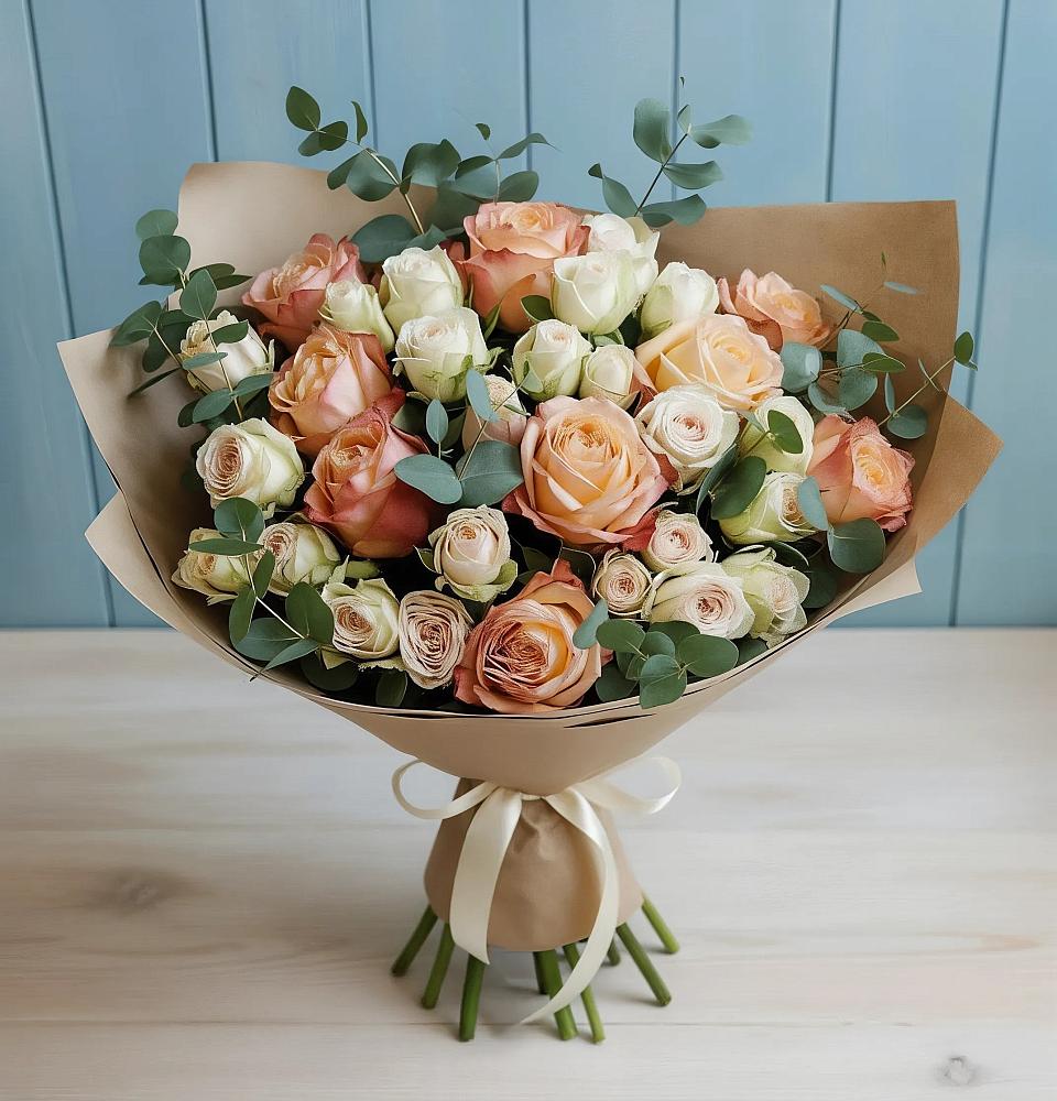 Букет цветов из: Альстромерии и Розы в Онуфриево