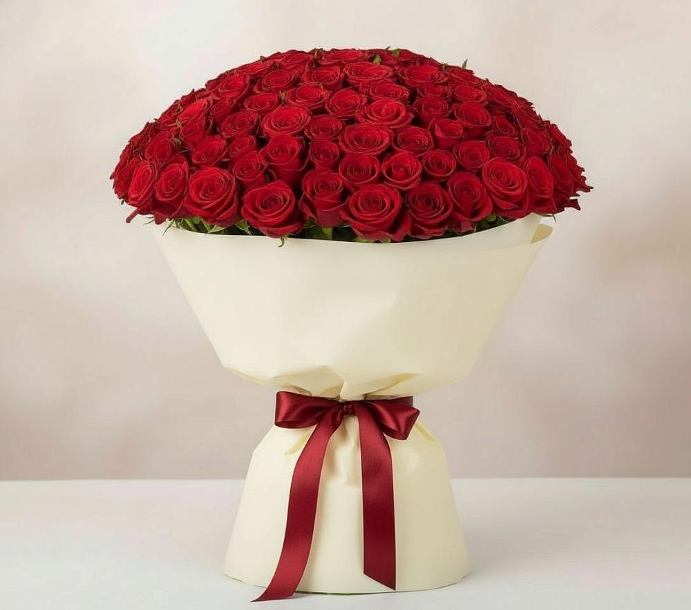 Букет 101 Красная роза Милано в Онуфриево