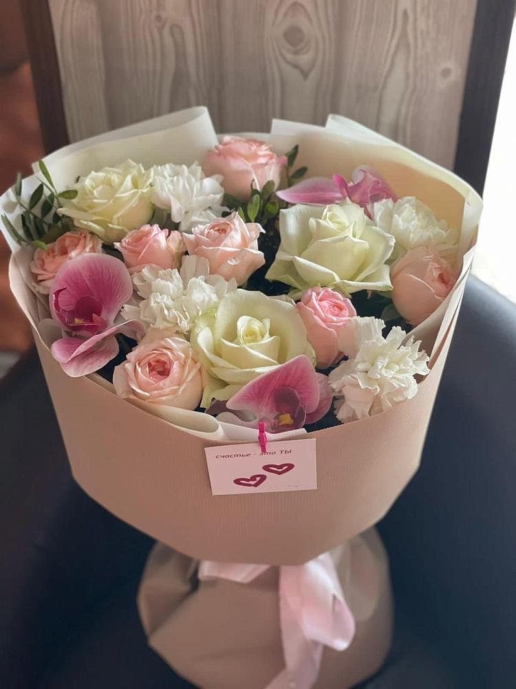 Букет цветов из: Орхидеи, Розы и Гвоздики в Онуфриево