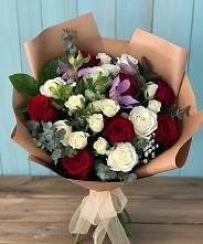 Букет цветов из:  Розы и Альстромерии в Онуфриево