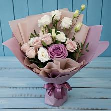 Букет цветов из:  Розы и Лизиантусы в Онуфриево