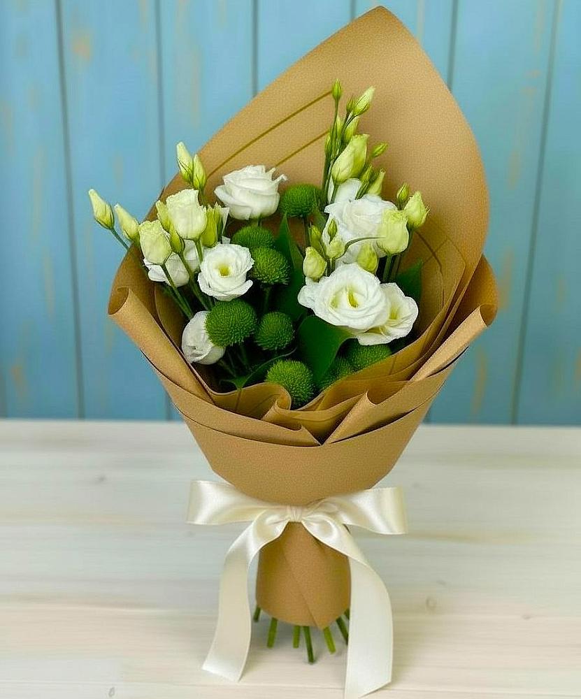 Букет цветов из: Хризантемы и Лизиантусы в Онуфриево