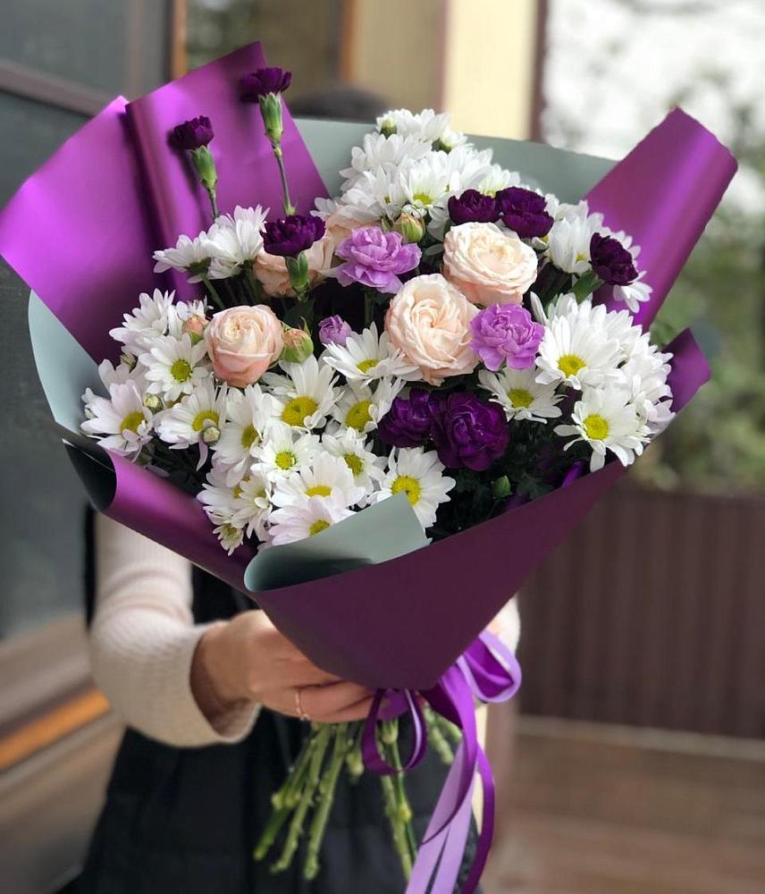 Букет цветов из: Хризантемы, Гвоздики и Розы в Онуфриево