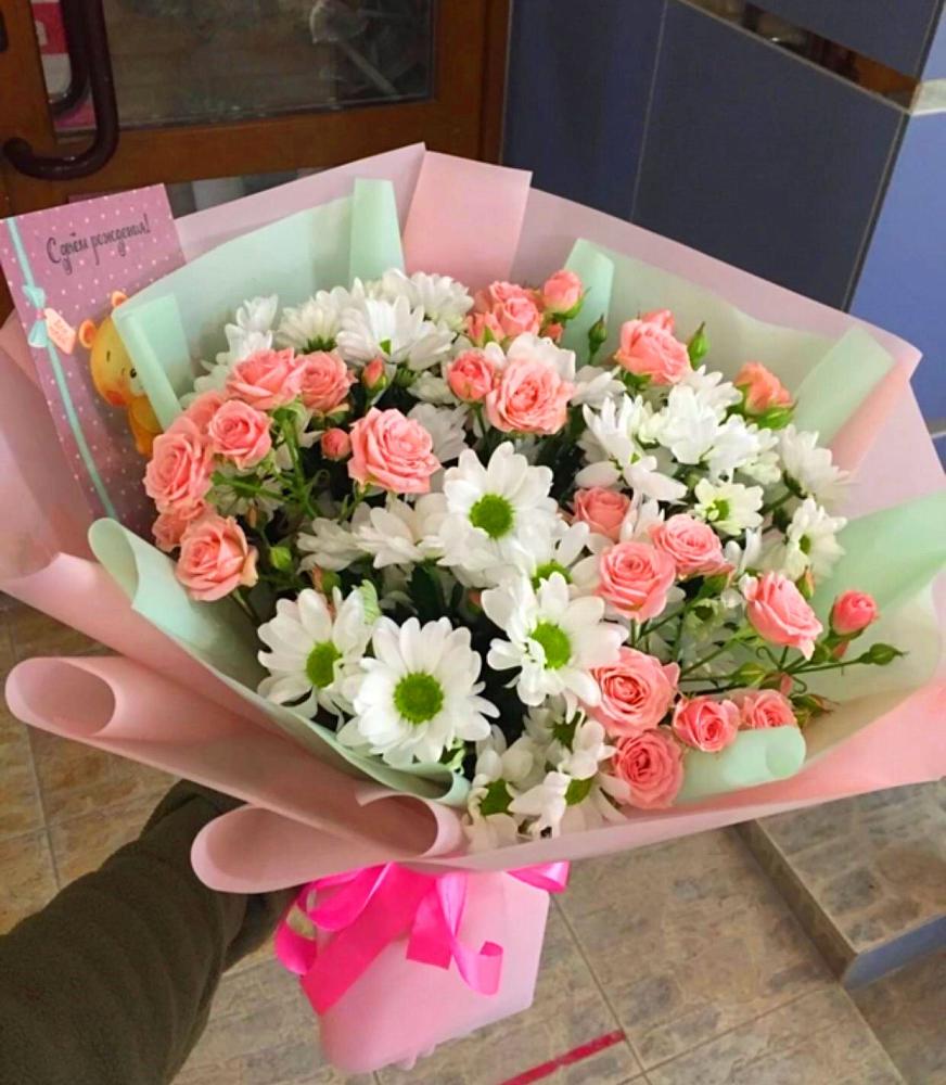 Букет цветов из: Розы и Хризантемы в Онуфриево