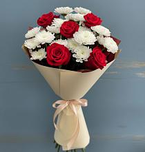 Букет цветов из:  Розы и Хризантемы в Онуфриево