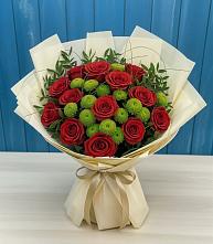 Букет цветов из:  Розы и Хризантемы в Онуфриево