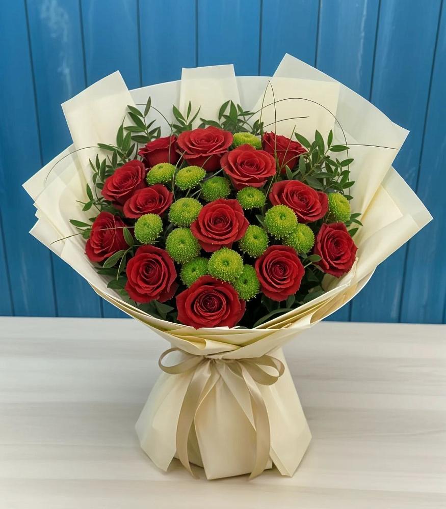 Букет цветов из: Розы и Хризантемы в Онуфриево