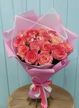 Букет 15 Розовых роз Равель в Онуфриево