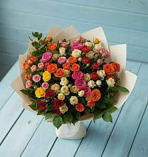 Букет Микс из разноцветных кустовых роз #REPLACE_PRED# Онуфриево